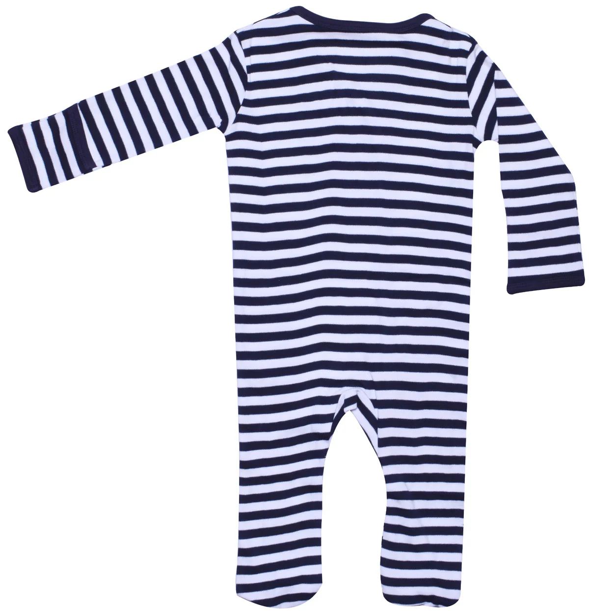 GOTS Certified Organic Cotton Baby Clothes Footed Sleepwear (White-Blue) - Image 2