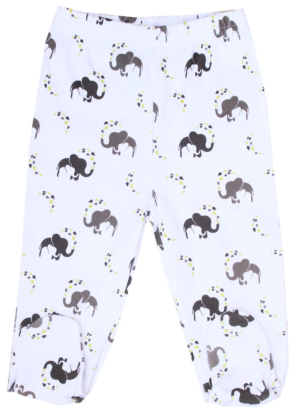 GOTS Certified Organic Cotton Clothing Footed Baby Pants (Elephant)