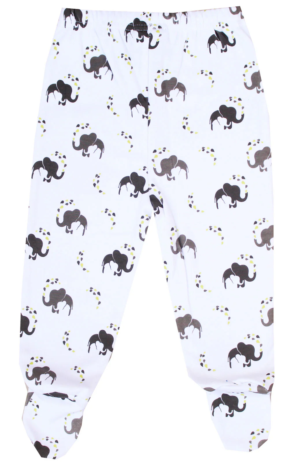 GOTS Certified Organic Cotton Clothing Footed Baby Pants (Elephant) - Image 2
