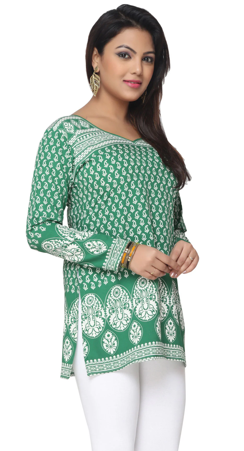 Green Indian Kurti for Women - Stylish and Elegant Ethnic Top - Image 4