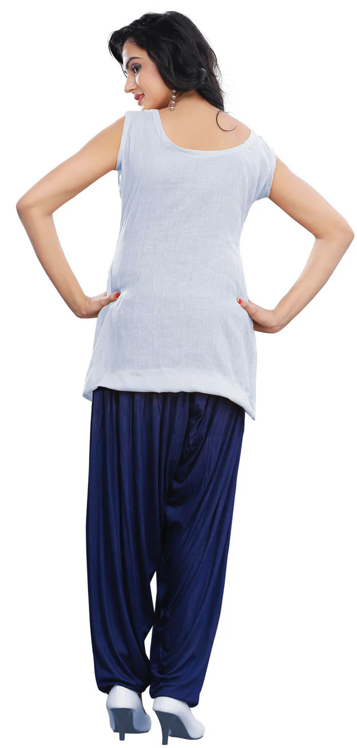 Harem Patiala Womens Baggy Pants Fashion Indian Clothing (Dark Blue) - Image 2