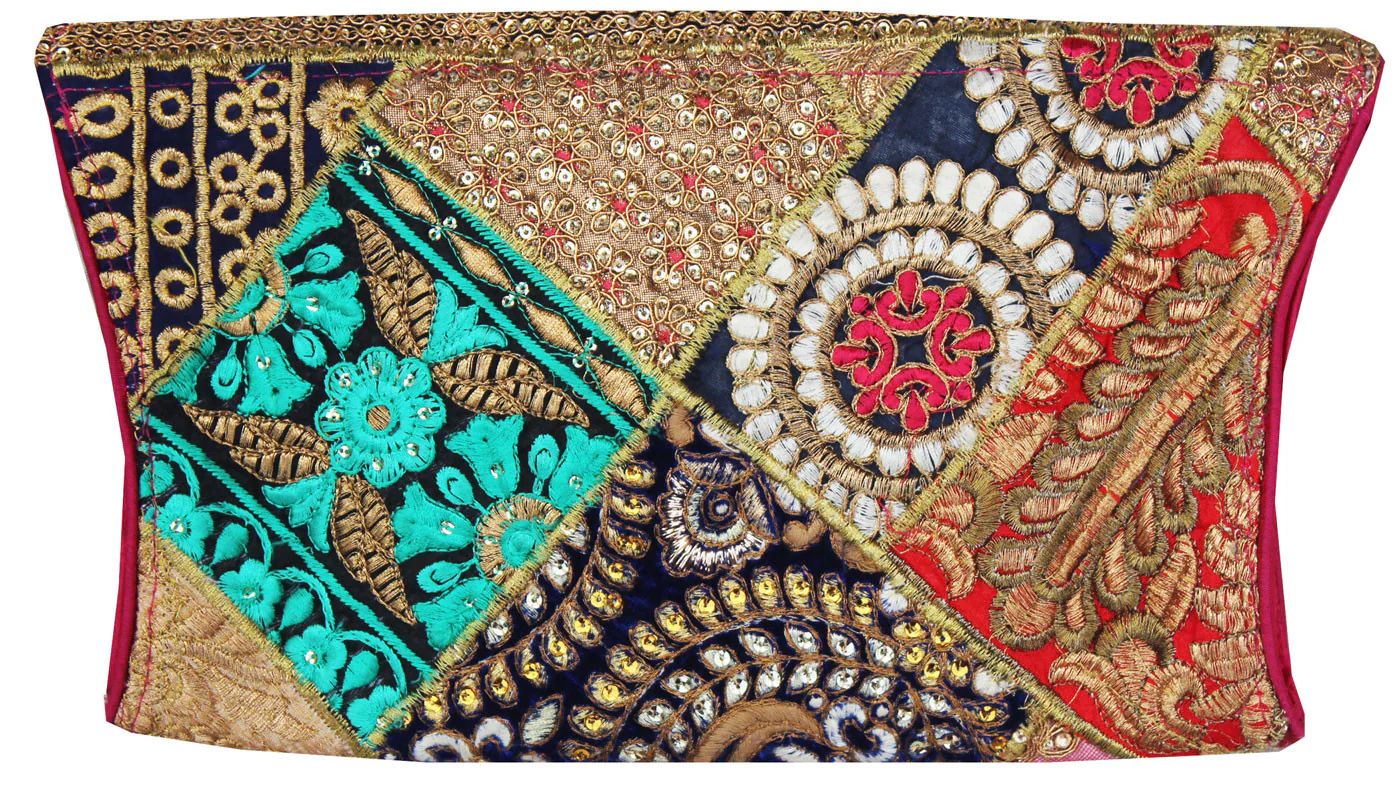 India Clothing Handcrafted Cross Body Cluch Bag Bohemian Hippie Gypsy Bag - Image 2
