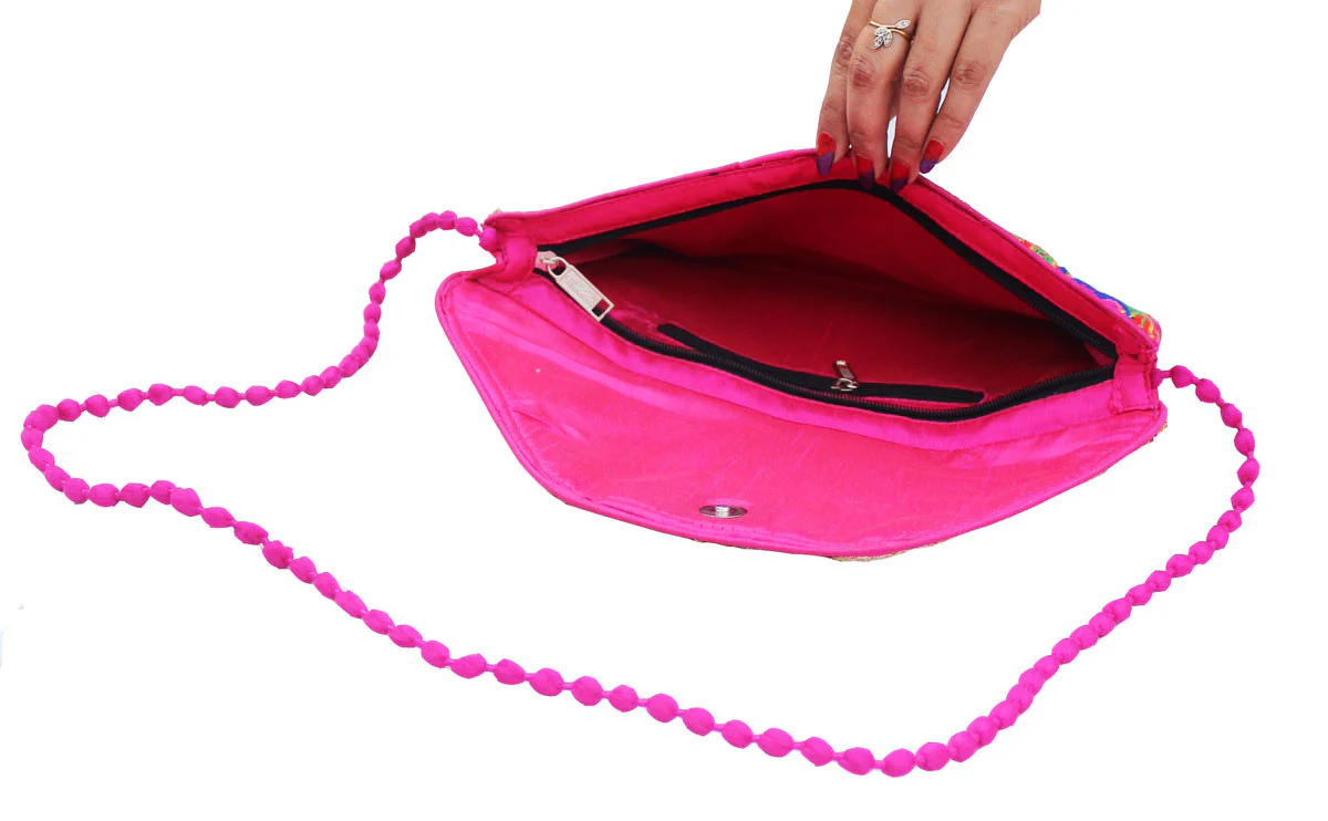 India Clothing Handcrafted Cross Body Cluch Bag Bohemian Hippie Gypsy Bag - Image 3