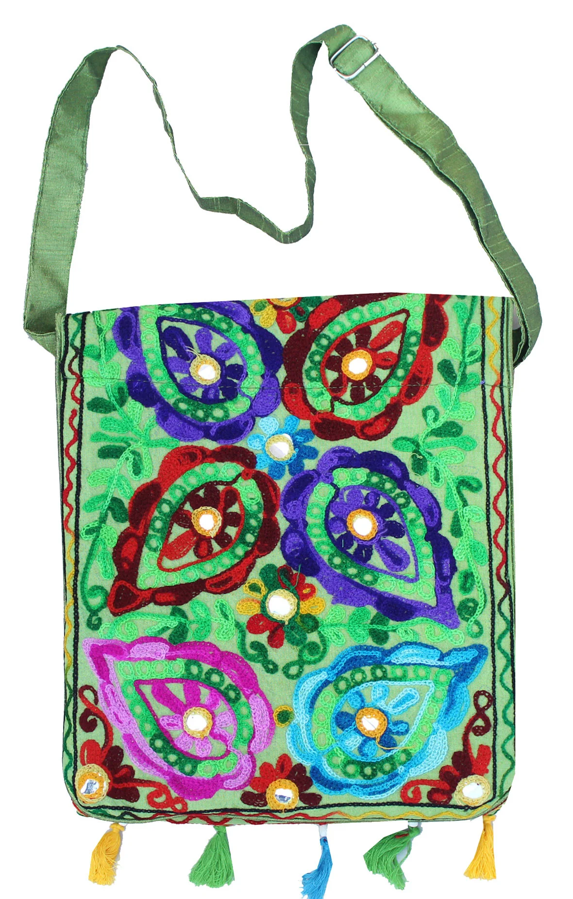 India Clothing Handcrafted Womens Cross Body Bohemian Hippie Gypsy Bag - Image 2