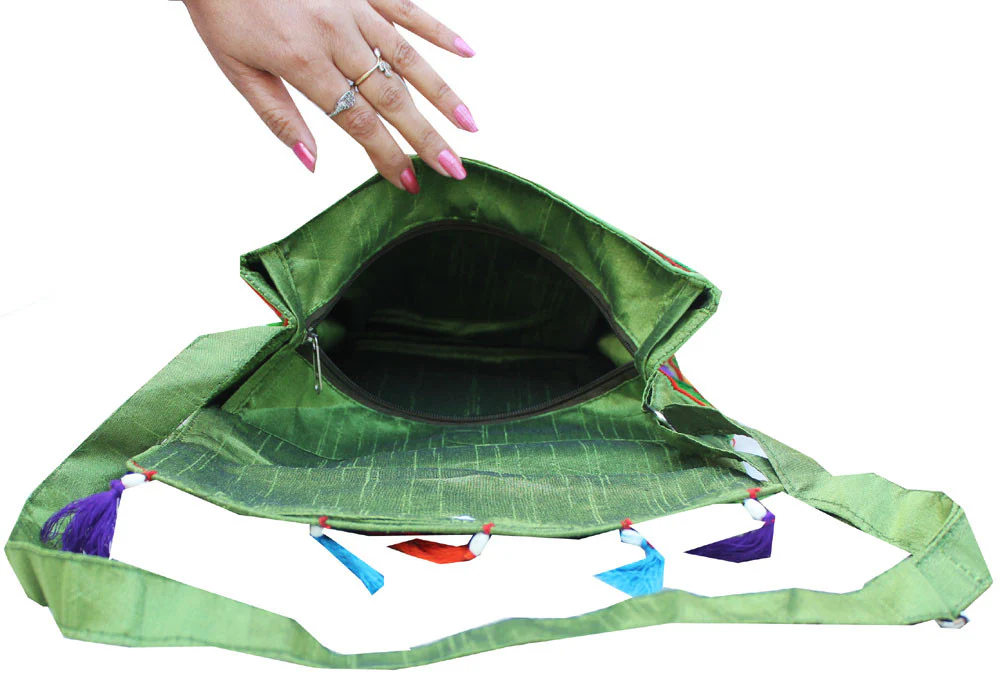 India Clothing Handcrafted Womens Cross Body Bohemian Hippie Gypsy Bag - Image 3