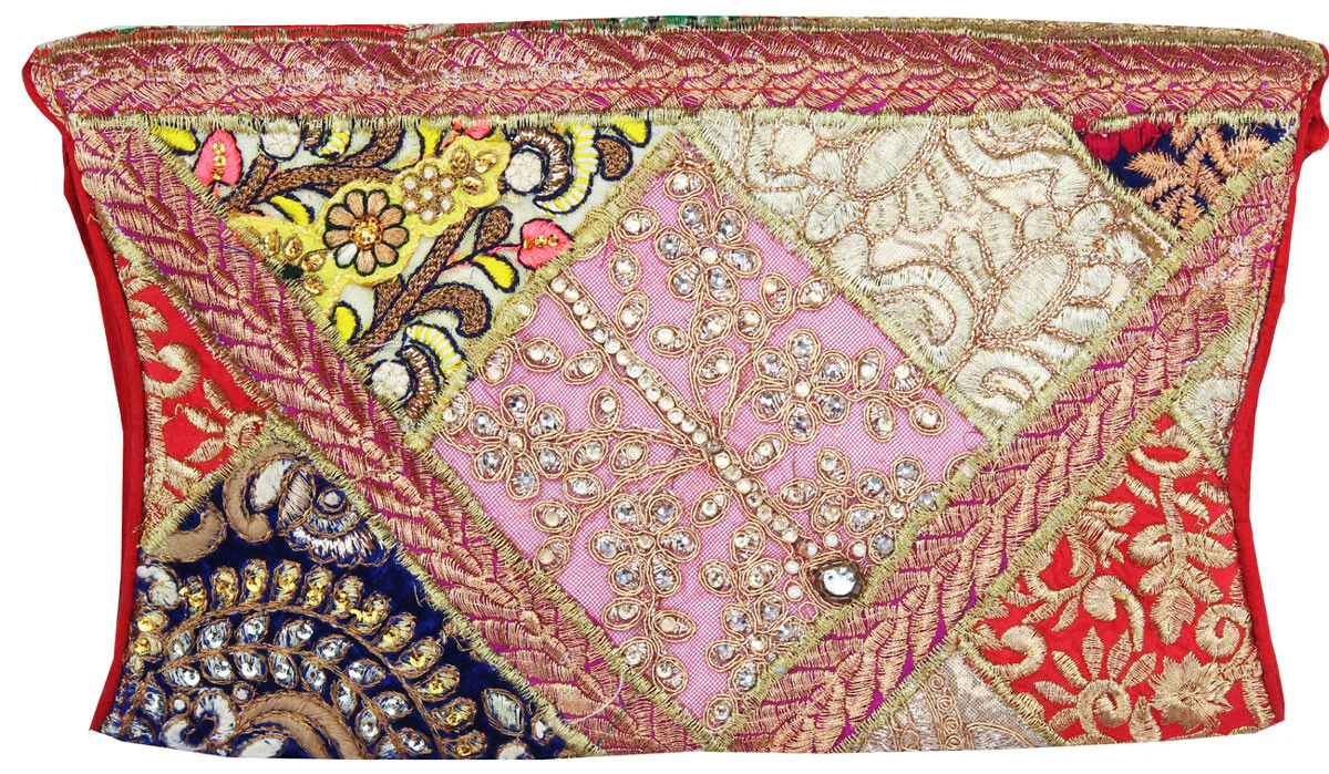 India Clothing Handcrafted Womens Cross Body Cluch Bohemian Hippie Gypsy Bag - Image 2