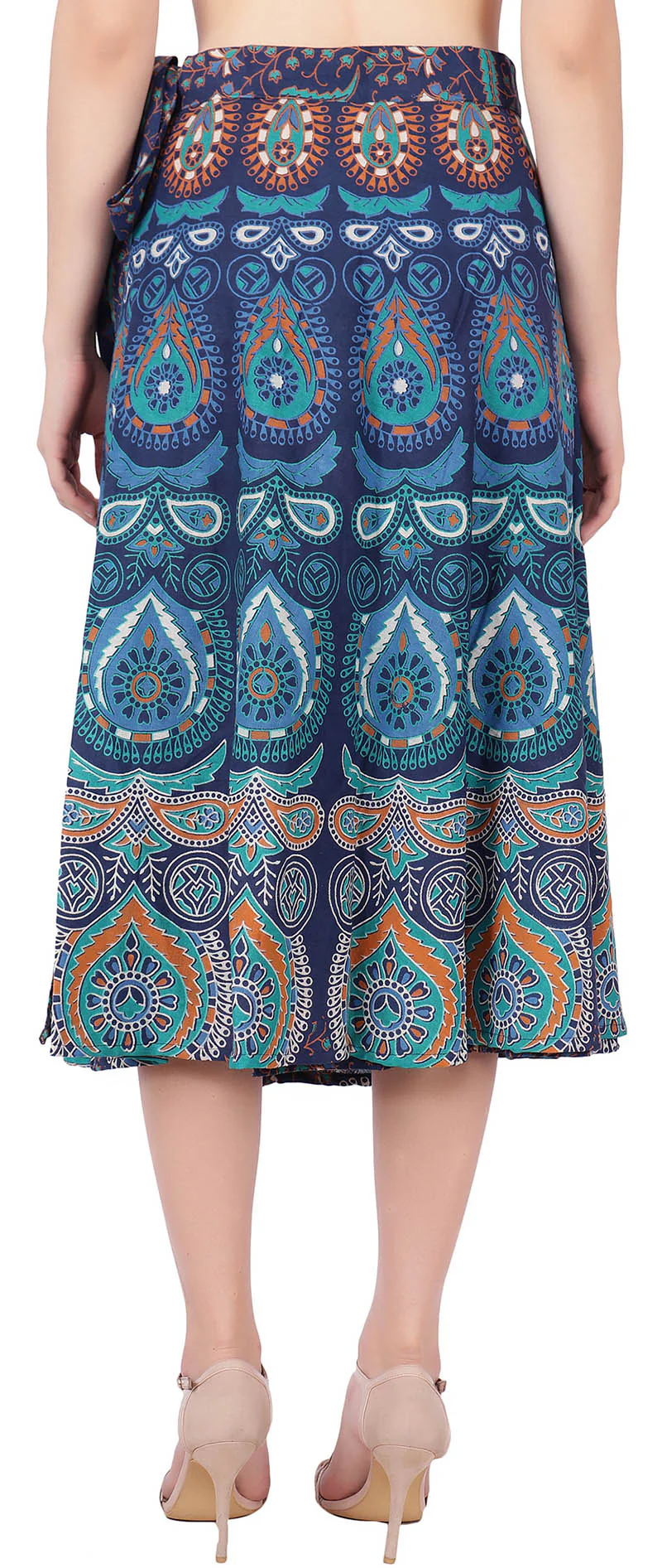 India Long Skirt Women's Cotton Ethnic Indian Clothing (Blue, One Size) - Image 3