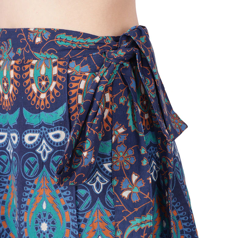 India Long Skirt Women's Cotton Ethnic Indian Clothing (Blue, One Size) - Image 4