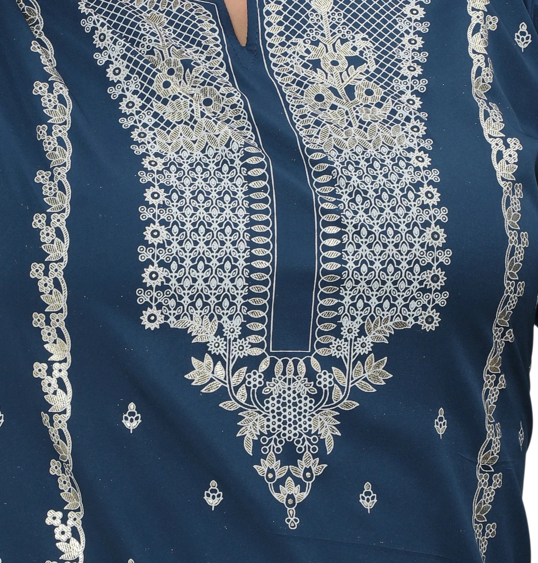 Indian Kurtis for Women Long Tunic Top Kurta (Blue) - Image 4