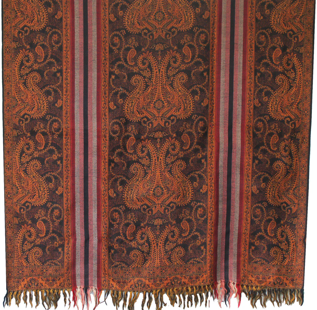 Indian Paisley Scarves Wraps Womens Wool Shawl (82 x 42 inches) - Image 2