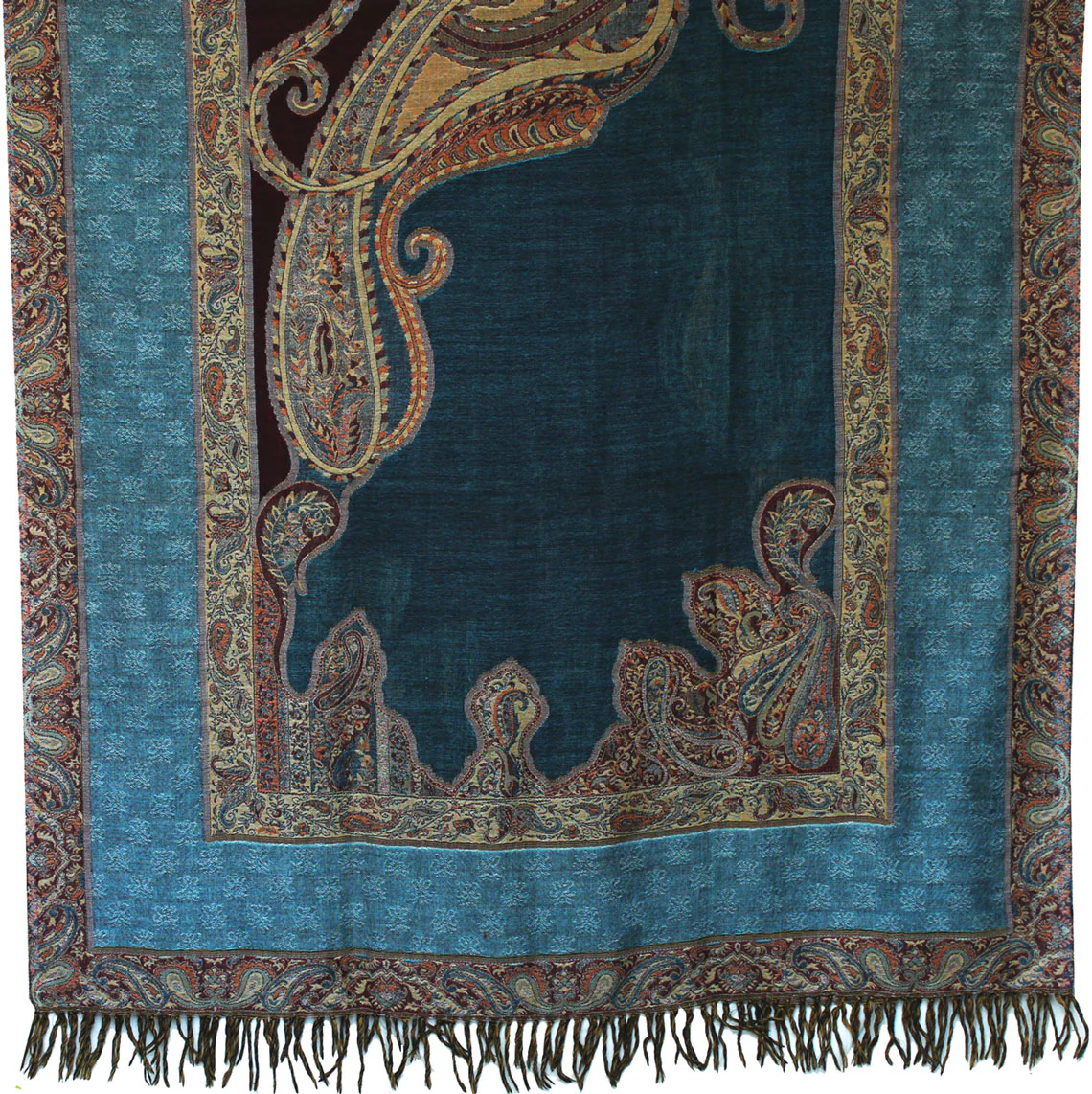 Indian Paisley Shawl Wraps Women's Wool Shawl (82 x 42 inches) - Image 2