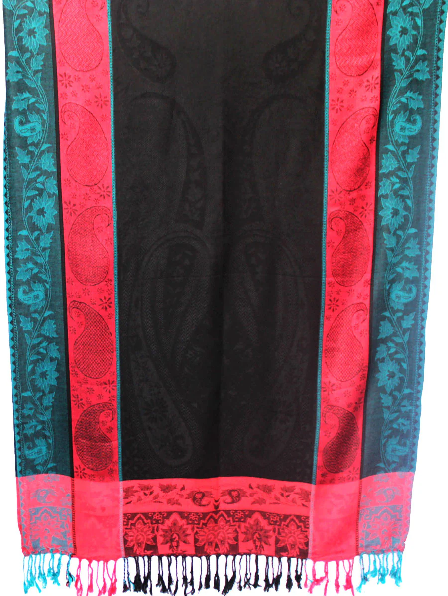 Indian Scarves and Wraps Womens Stole India Clothes (Black, 80 x 28 inches) - Image 2