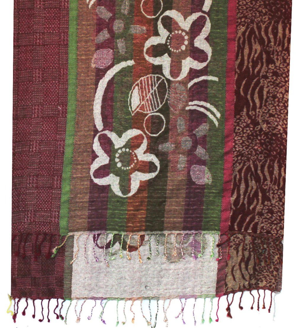 Indian Shawl Wrap Boiled Wool Womens Clothing Scarf Gift (80 x 27 inches) - Image 2