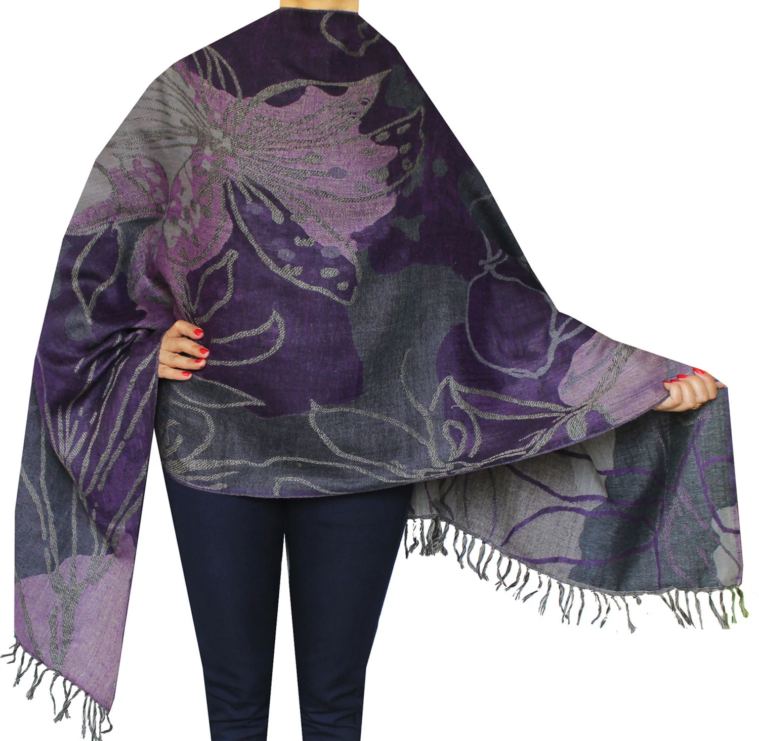 Indian Shawl Wrap Scarves Wool Womens Clothing Scarf Gift (76 x 28 inches)