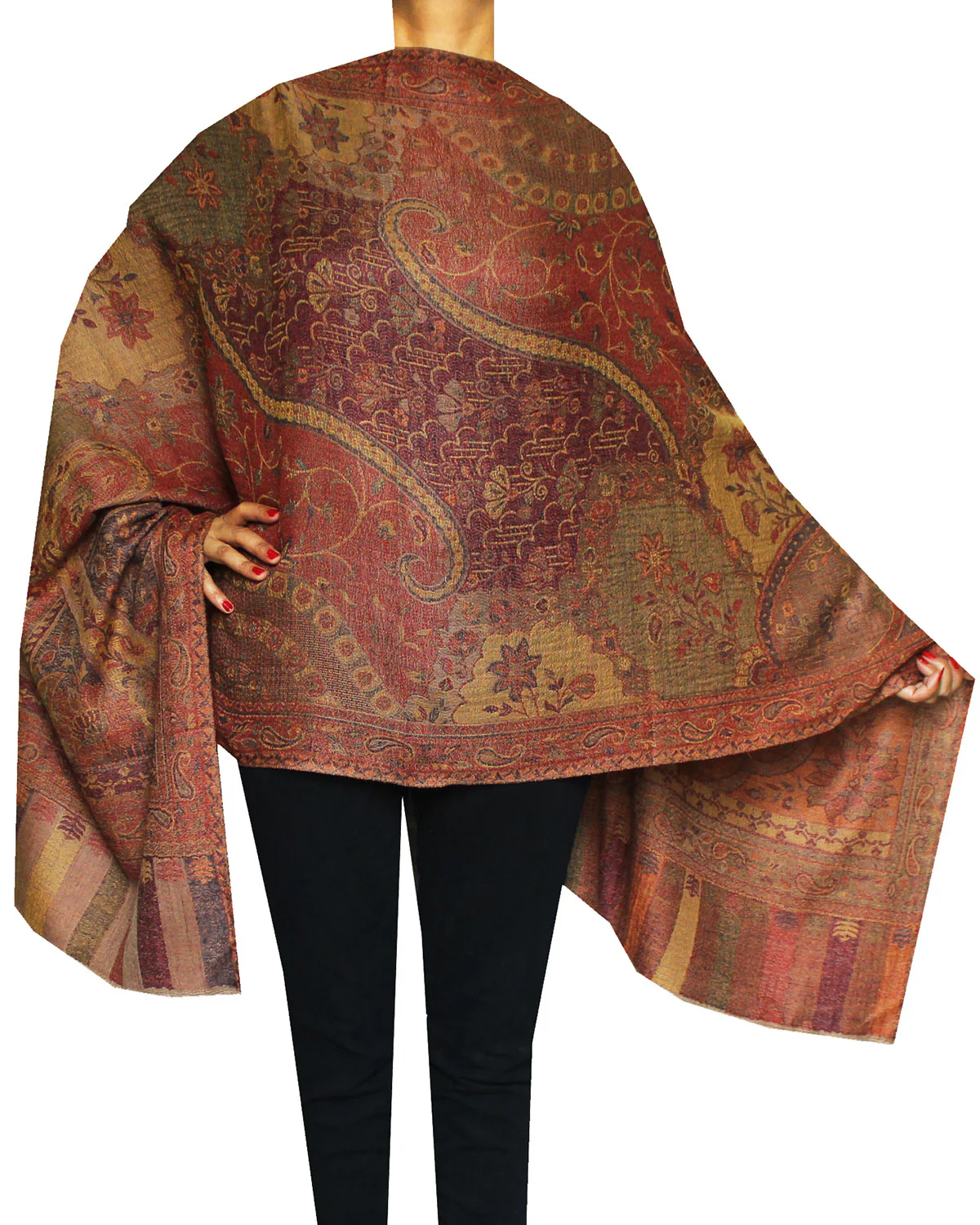 Indian Womens Shawls Paisley Wool Scarf Fashion Gift (80 x 28 inches)