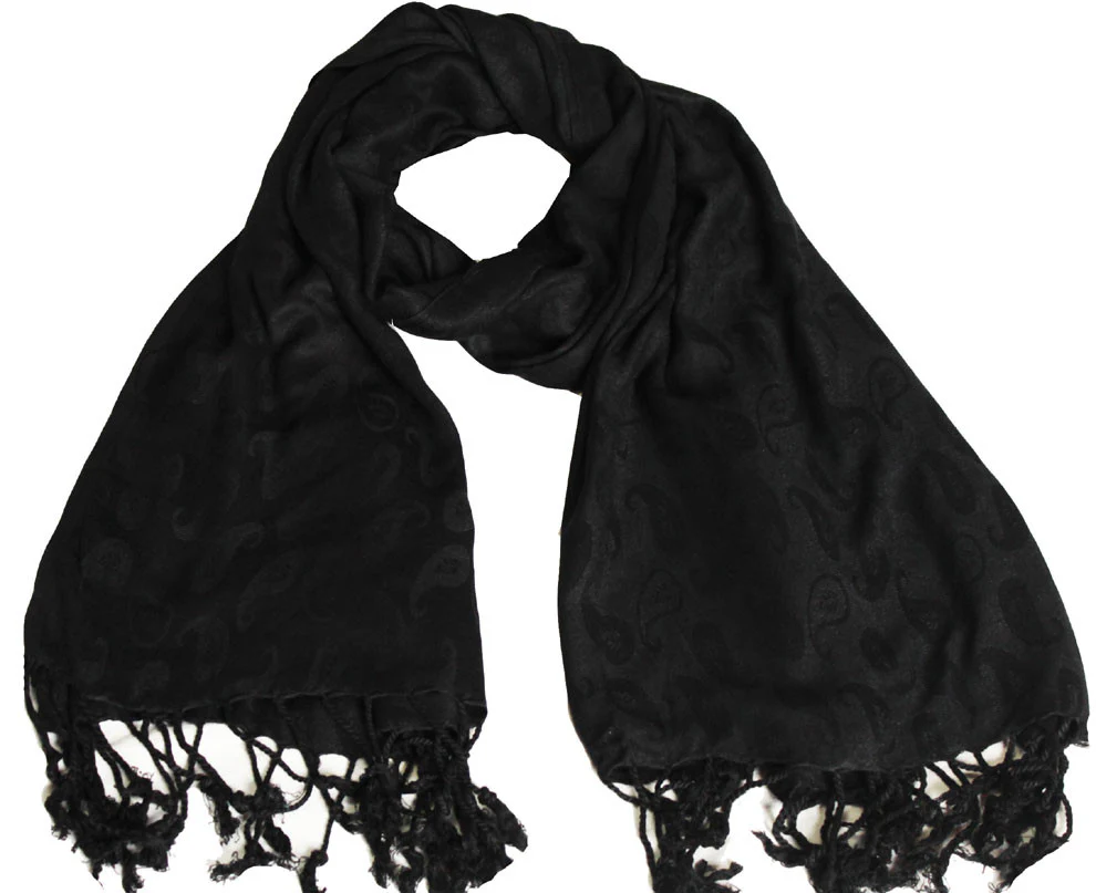 Indian Wrap Womens Shawl Elegant Gift India Clothing (Black, 68 x 29 inches)
