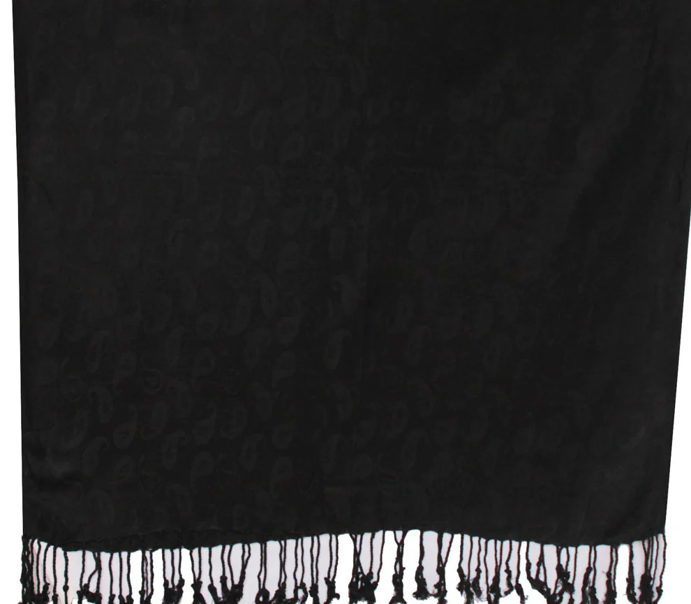 Indian Wrap Womens Shawl Elegant Gift India Clothing (Black, 68 x 29 inches) - Image 2