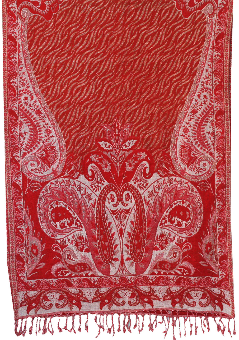 Jamawar Boiled Wool Shawl Scarf Womens Wrap India Clothing (76 x 28 inches) - Image 2