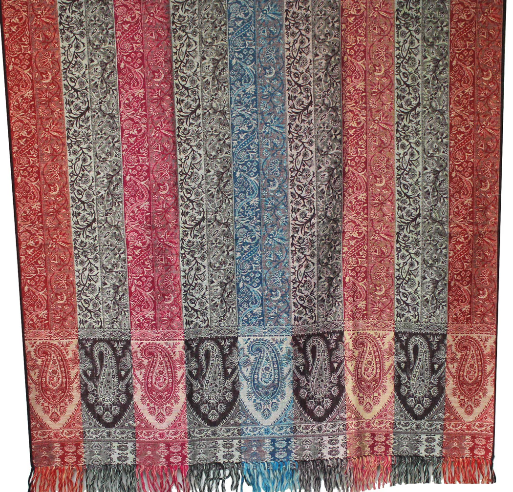 Jamawar Indian Scarves Wraps Womens Wool Shawl (82 x 42 inches) - Image 2