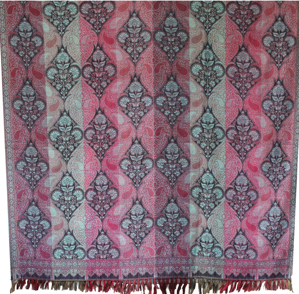 Jamawar Indian Scarves Wraps Womens Wool Shawl (82 x 42 inches) - Image 2