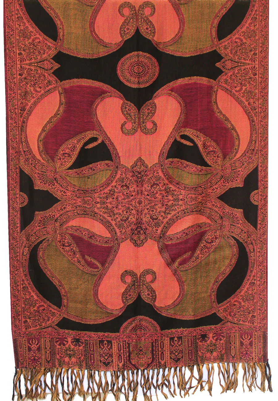 Jamawar Scarf Wool Shawl Womens Wrap India Clothing (82 x 28 inches) - Image 2