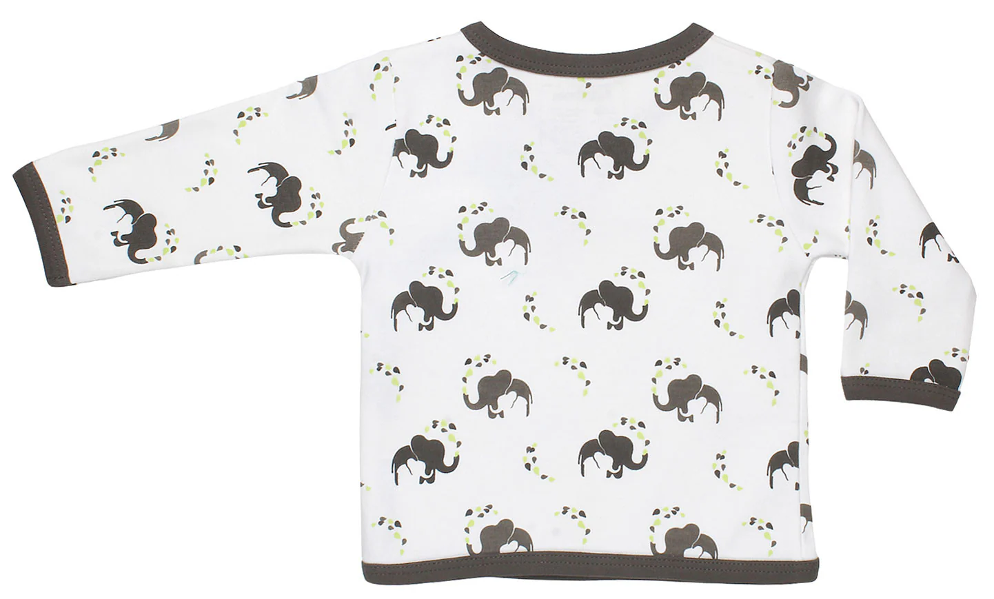 Kimono Bodysuit Organic Cotton Baby GOTS Certified (Elephant) - Image 2