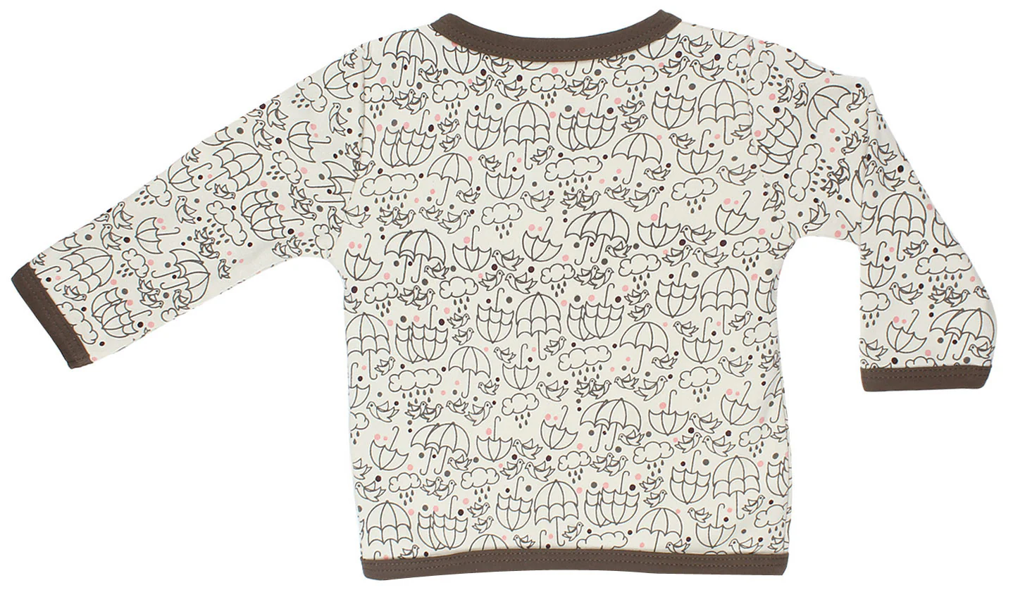 Kimono Bodysuit Organic Cotton Baby GOTS Certified (Stone) - Image 2