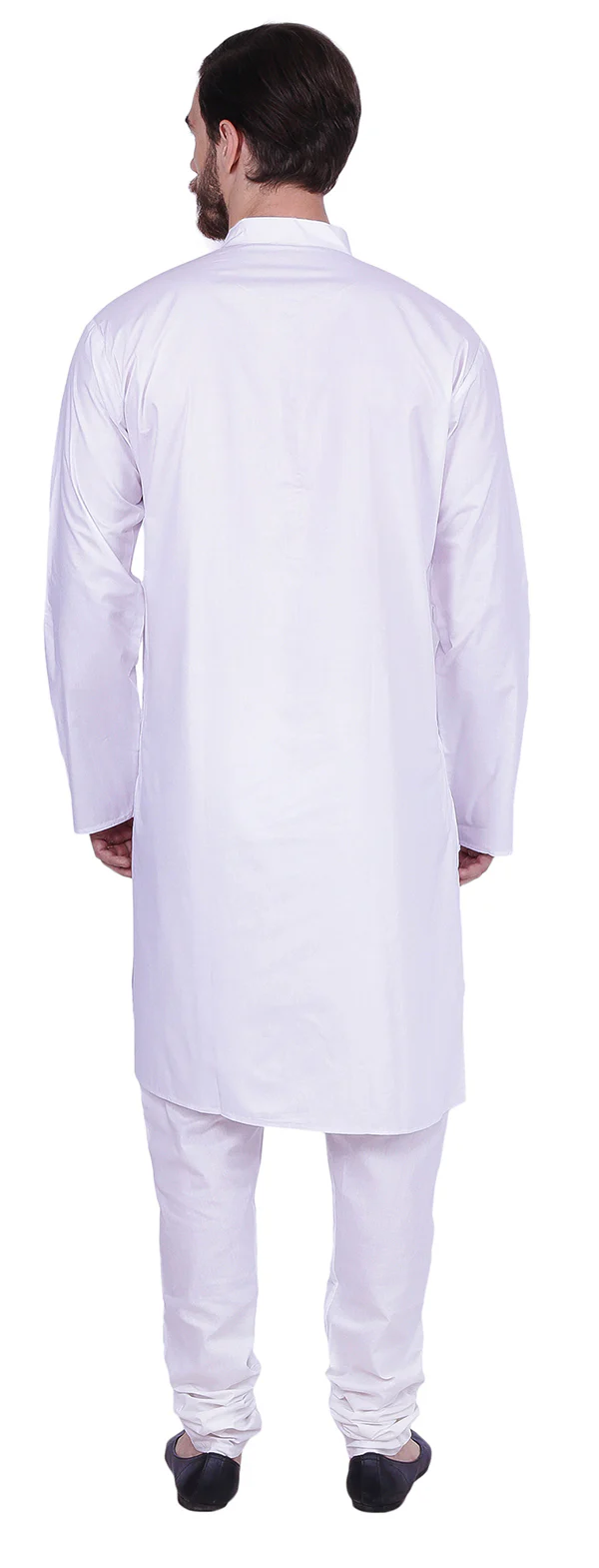 Kurta Pajama Party Wear Cotton India Apparel for Men (White) - Image 3