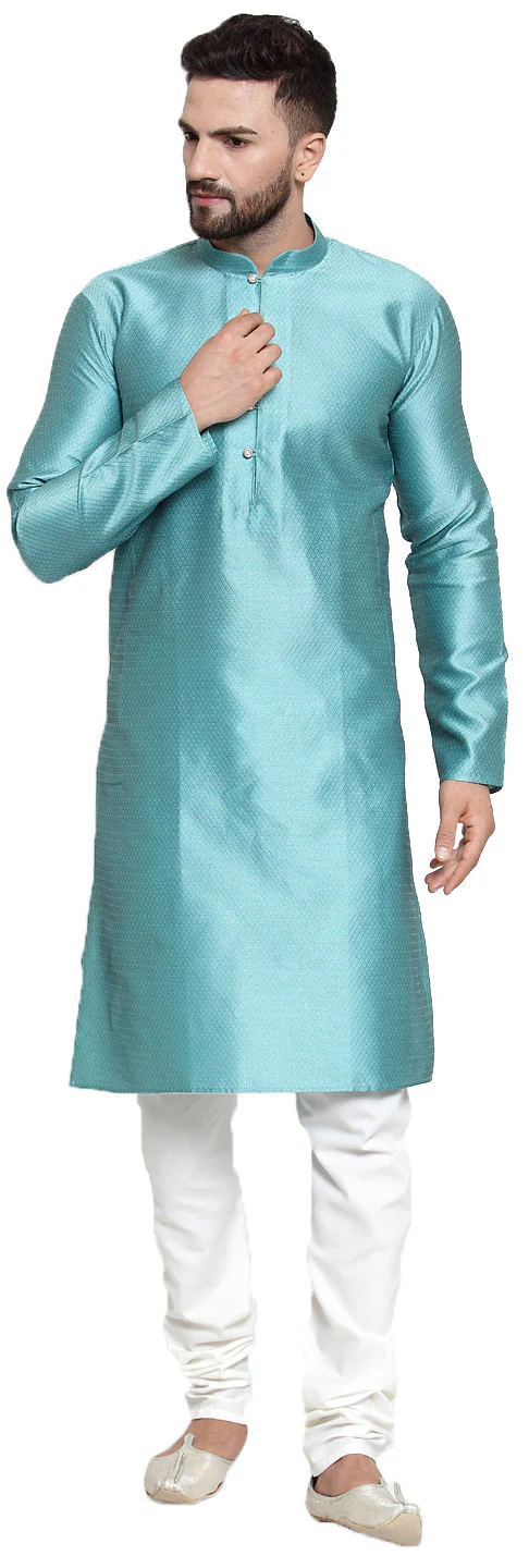 Kurta Pyjama Men Ethnic Wear Indian Clothes Party Wear (Sky Blue)