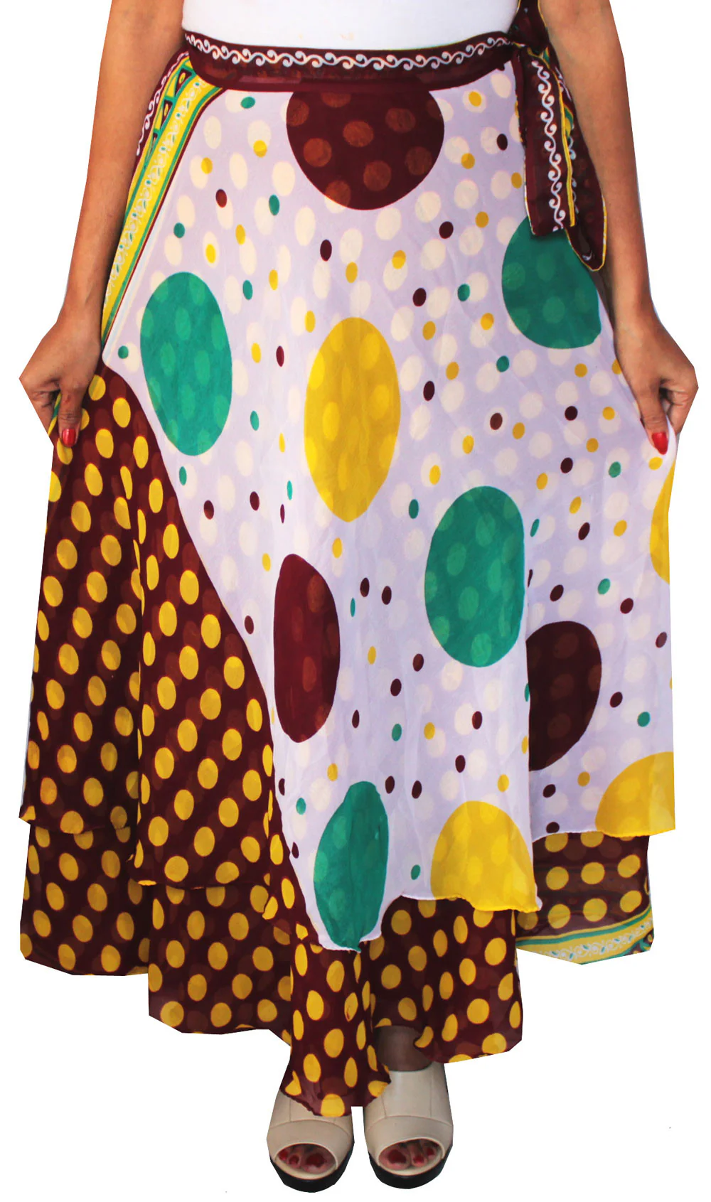 Indian Skirts Long Beach Wrap Around Womens India Clothing (Yellow) - Image 2