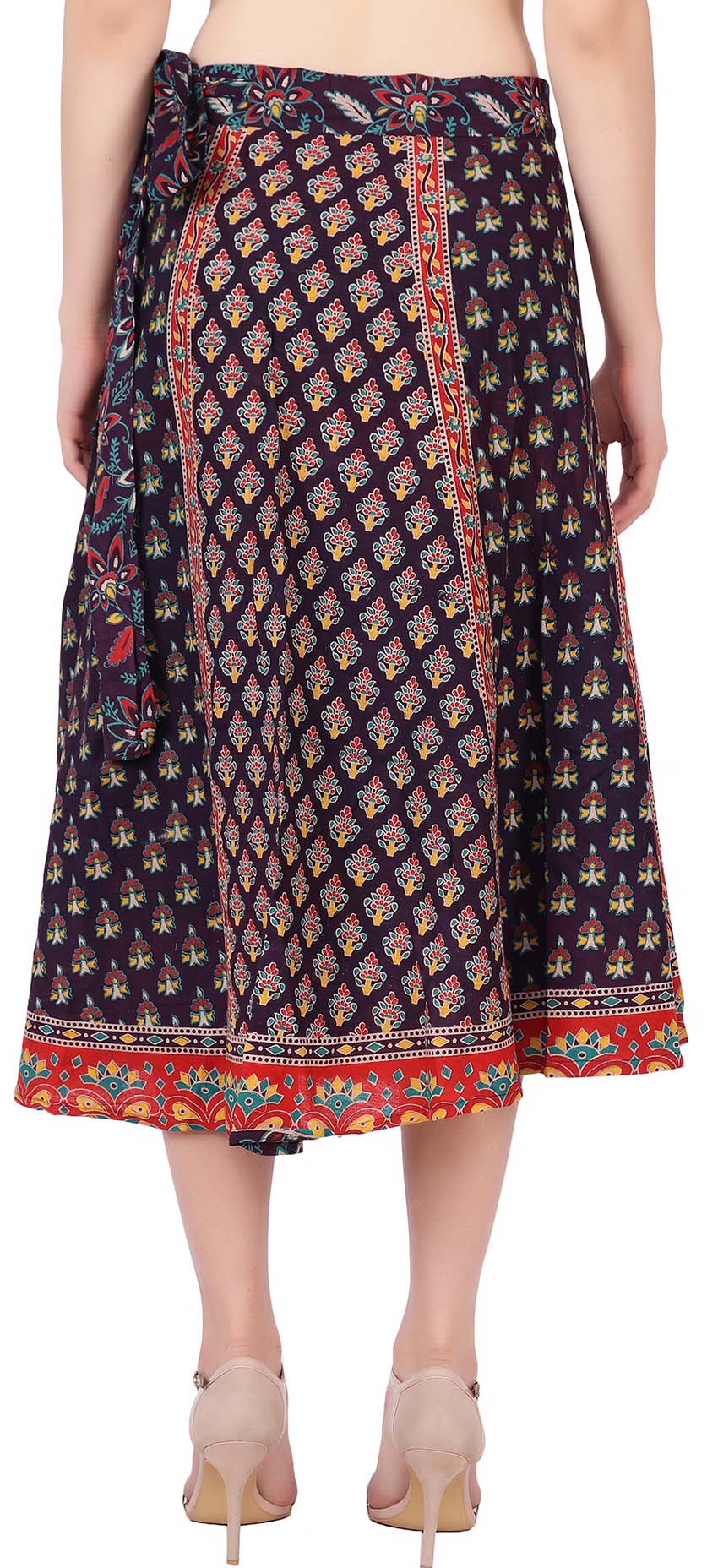 Long Cotton Wrap Around Skirt Women's India Clothes (Purple, One Size) - Image 3