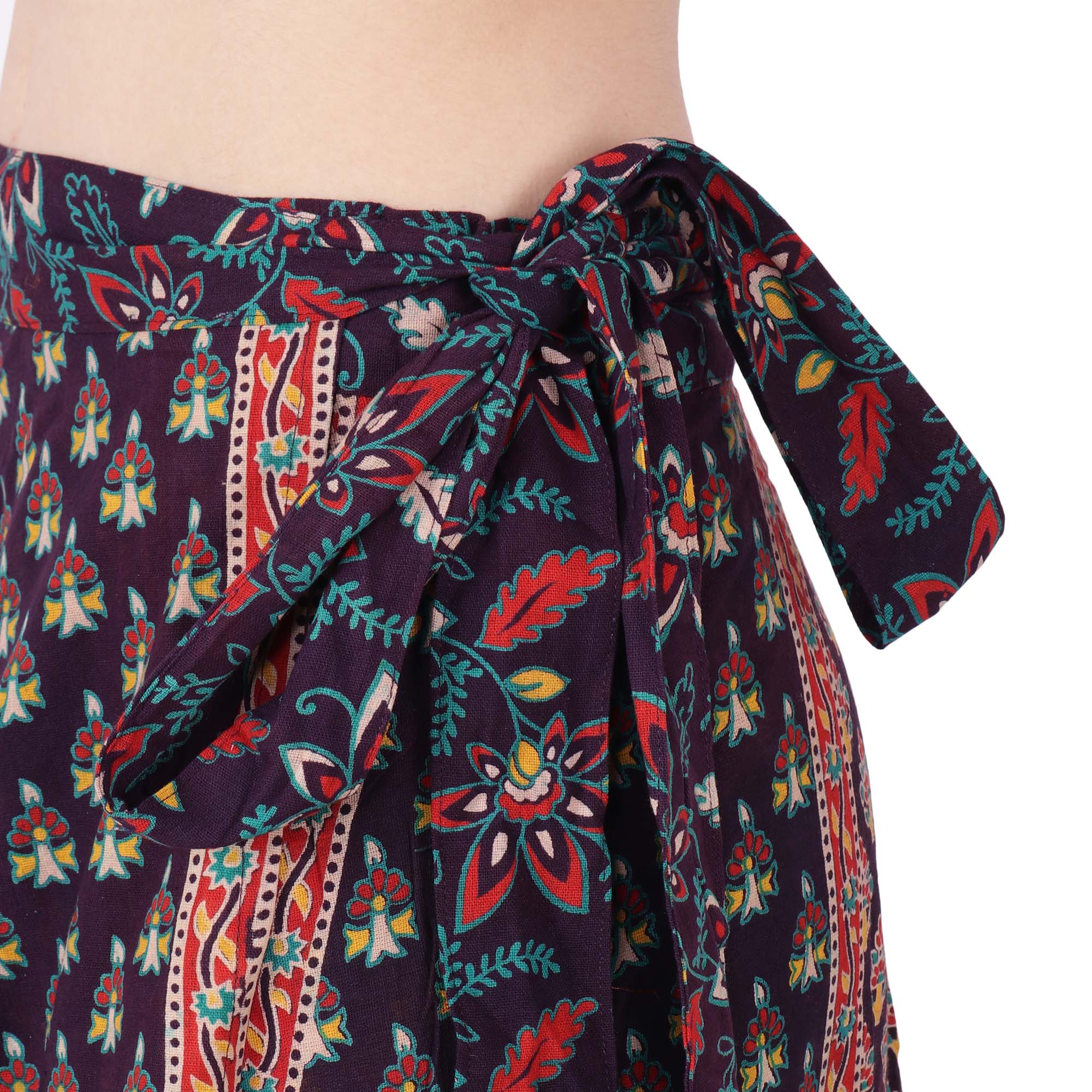Long Cotton Wrap Around Skirt Women's India Clothes (Purple, One Size) - Image 4