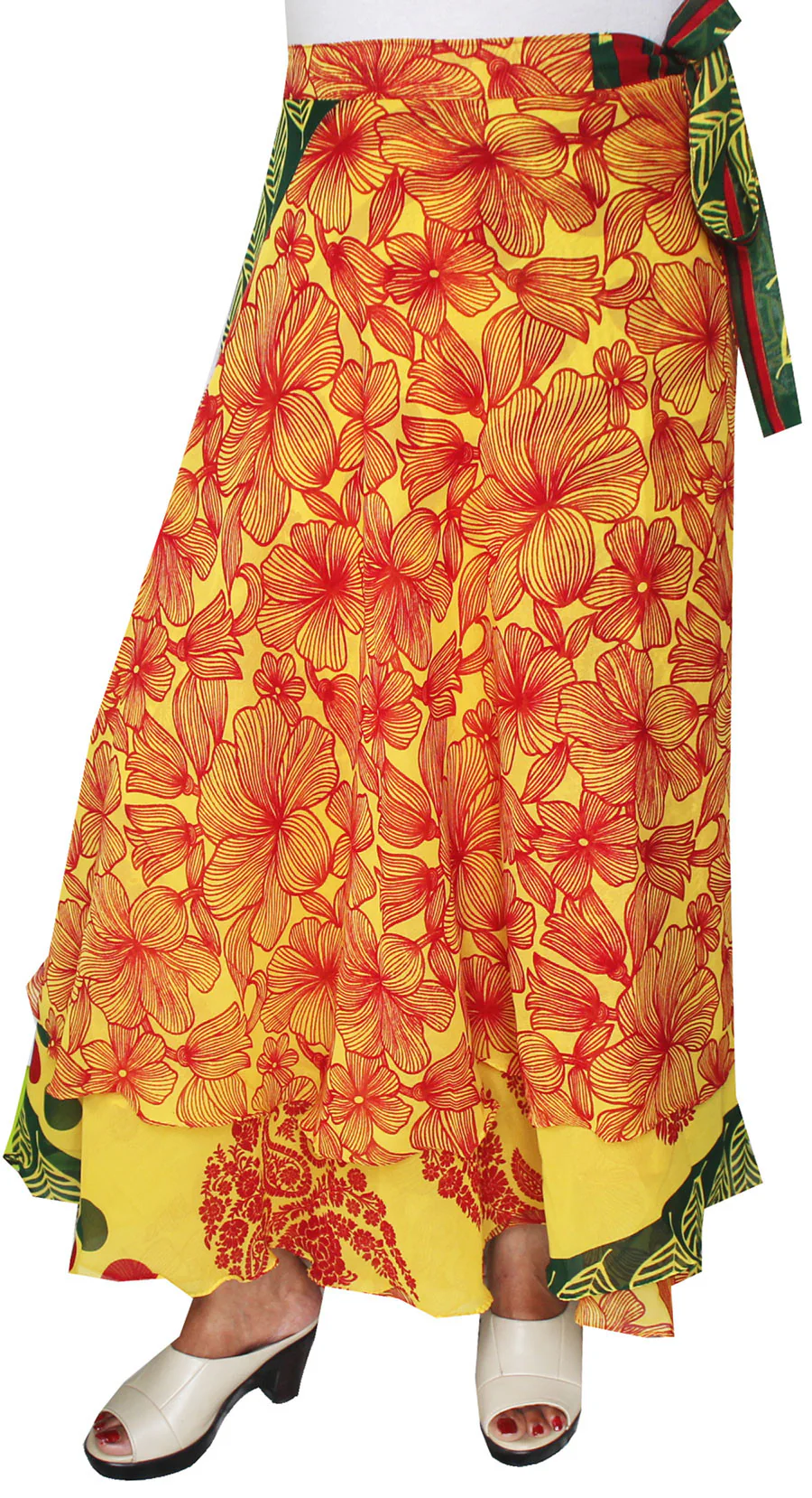 Long Skirt Womens Beach Wrap Around India Clothing (Yellow) - Image 2