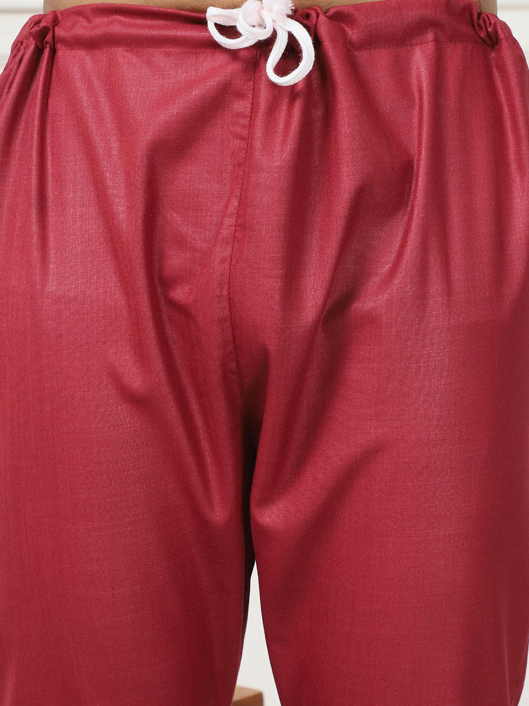 Maroon Punjabi Kurta Pajama Set – Cotton Indian Outfit for Men - Image 7