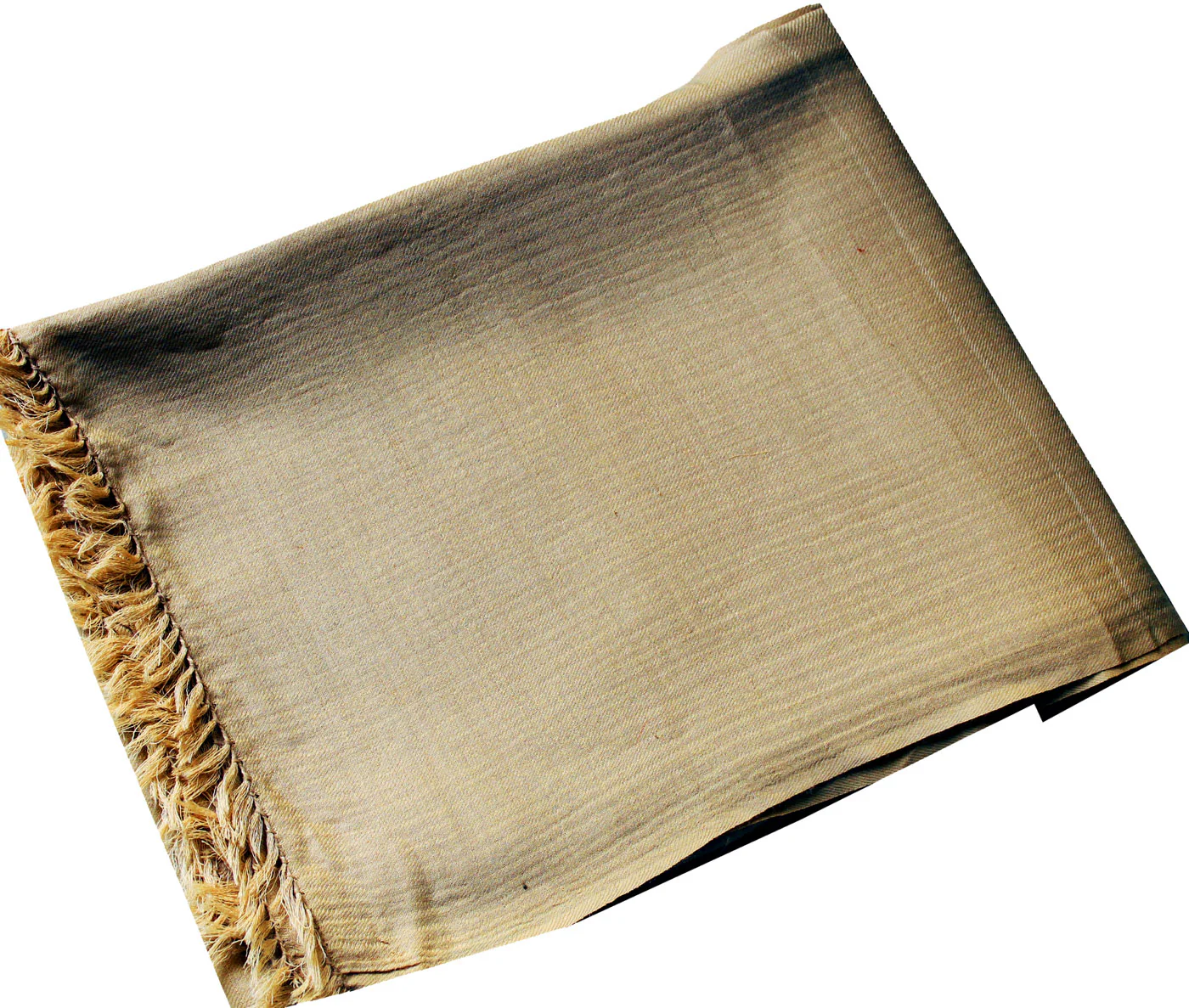 Mens Large Prayer Indian Shawls Pure Wool Winter India Clothes (Light Brown) - Image 3