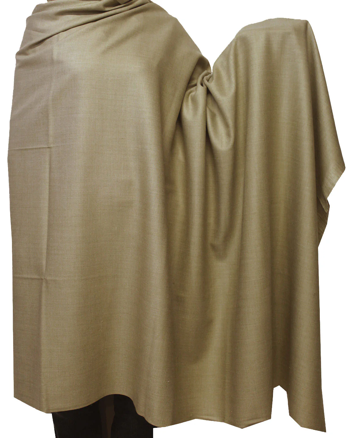 Mens Large Prayer Indian Shawls Pure Wool Winter India Clothes (Light Brown) - Image 4