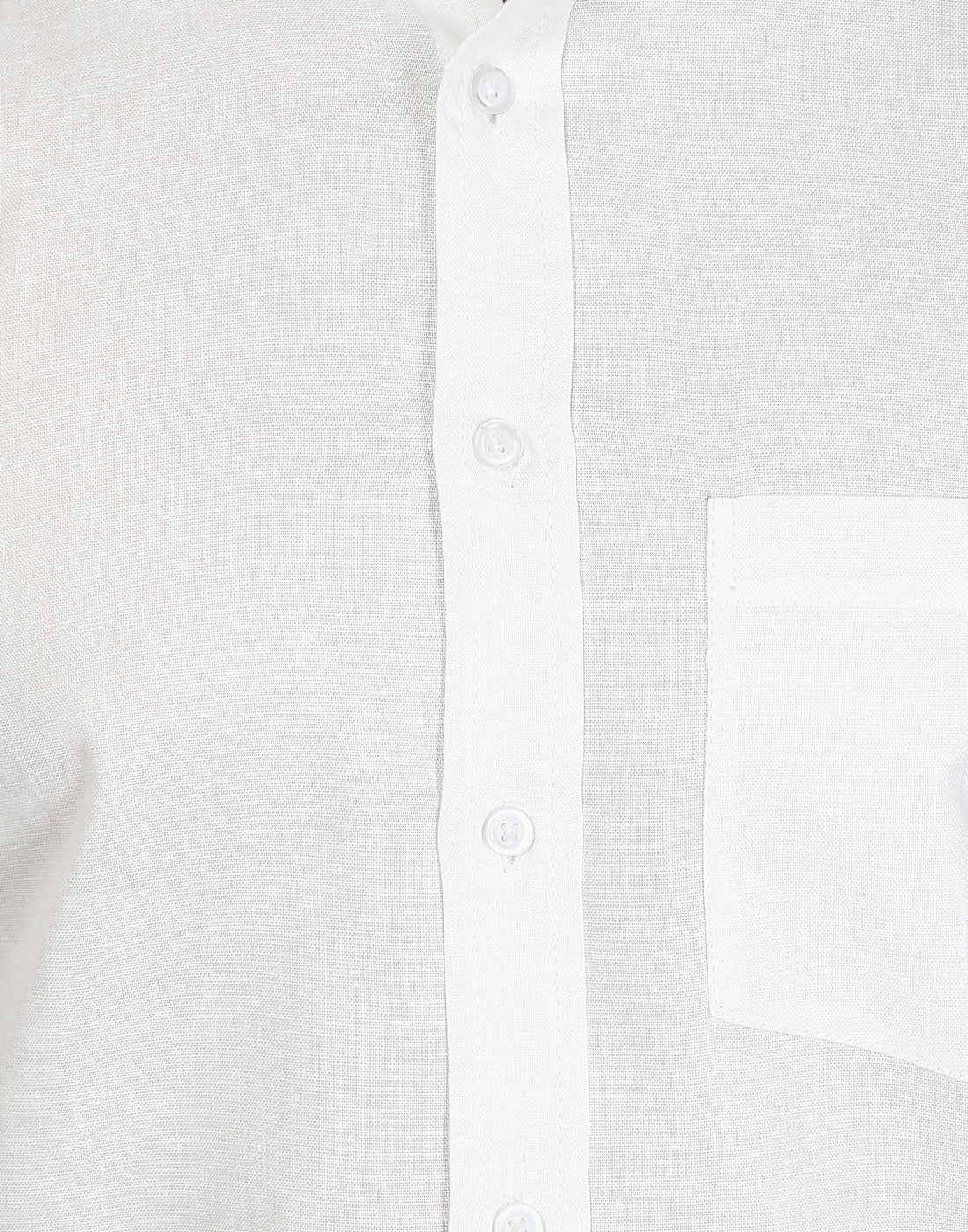 Men's Long Sleeve Button Down Dress Cotton Shirt (White) - Image 3