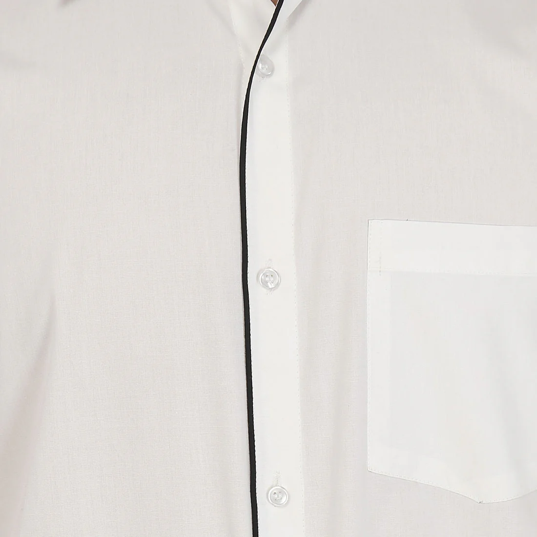 Men's Long Sleeve Cotton Button Down Dress Shirt (White) - Image 3