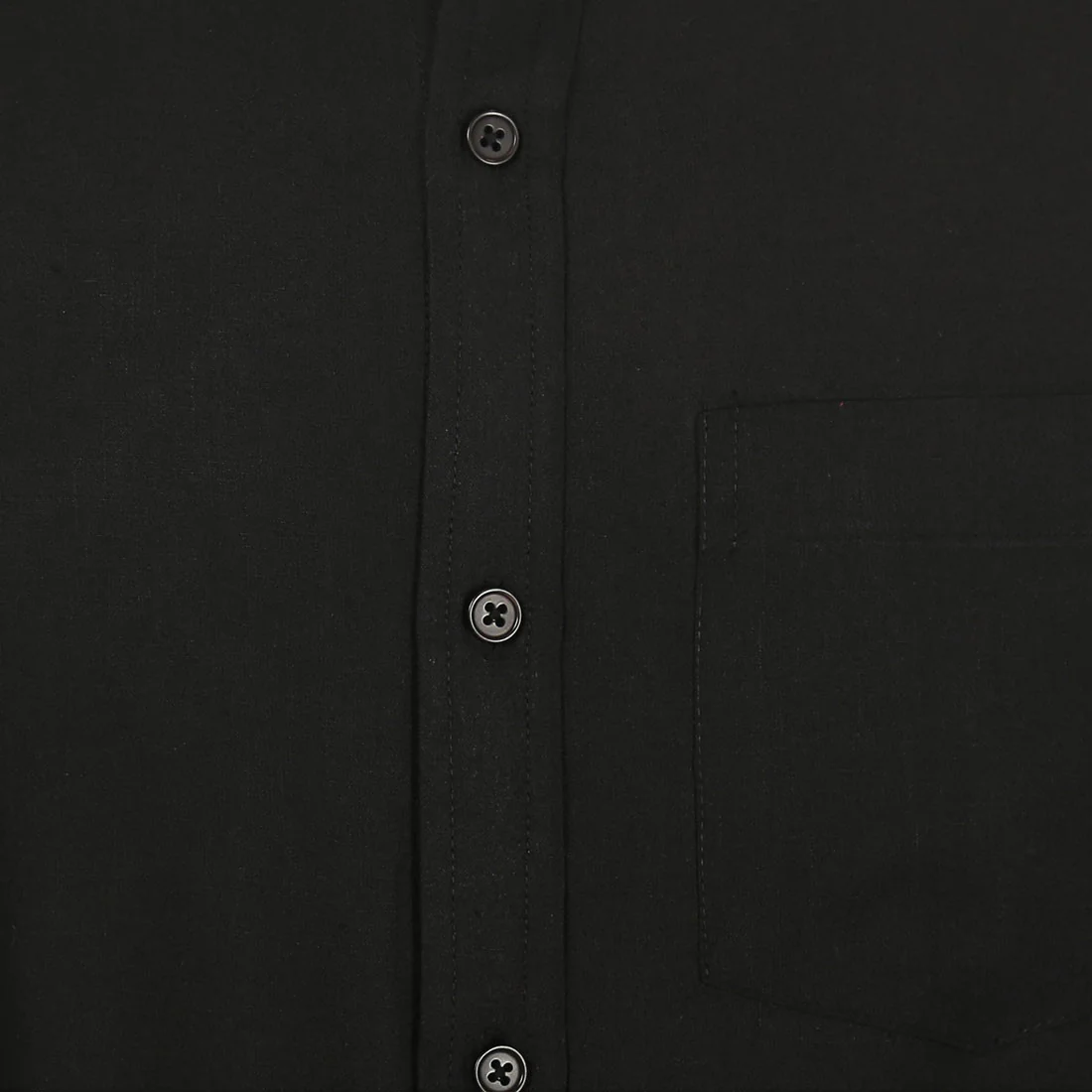 Men's Long Sleeve Cotton Dress Shirt Button Down (Black) - Image 3