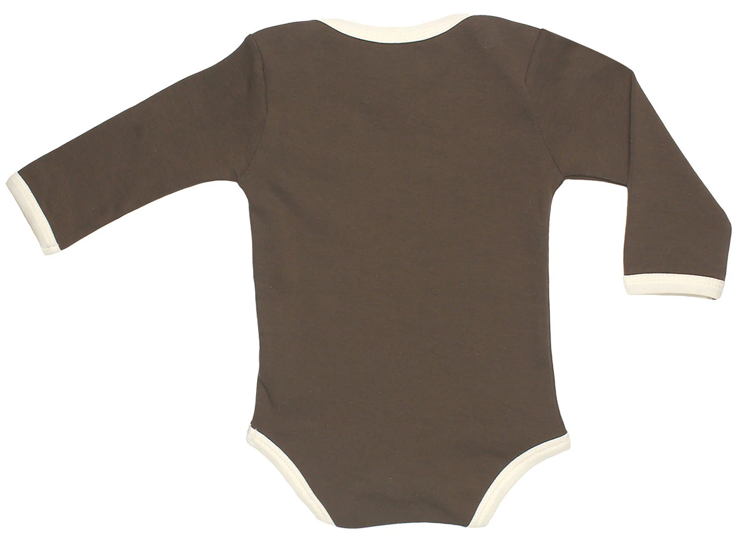 Organic Baby Long Sleeve Onesies Bodysuit GOTS Certified Cotton (Bark) - Image 2