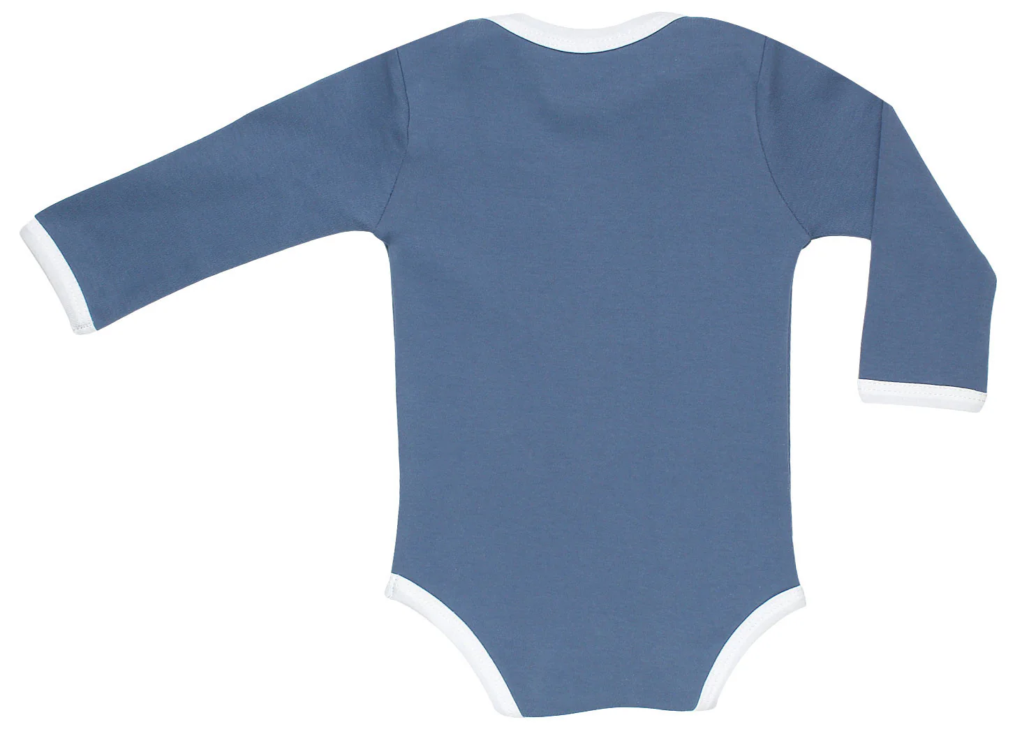 Organic Baby Onesies Long Sleeve GOTS Certified Cotton (Slate) - Image 2