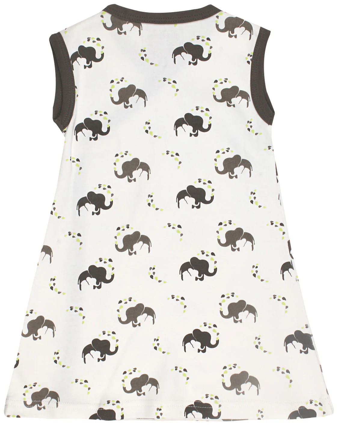 Organic Cotton Baby Girl Kimono Dress GOTS Certified Clothes (Elephant) - Image 2