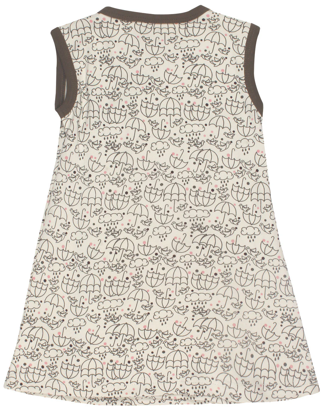 Organic Cotton Baby Girl Kimono Dress GOTS Certified Clothing (Stone) - Image 2