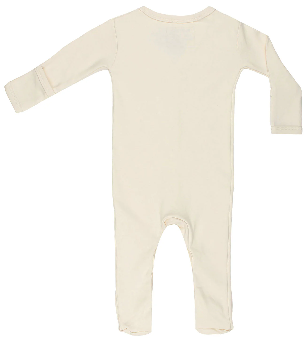 Organic Cotton Baby Long Sleeve Footie GOTS Certified No Dyes (Natural) - Image 2