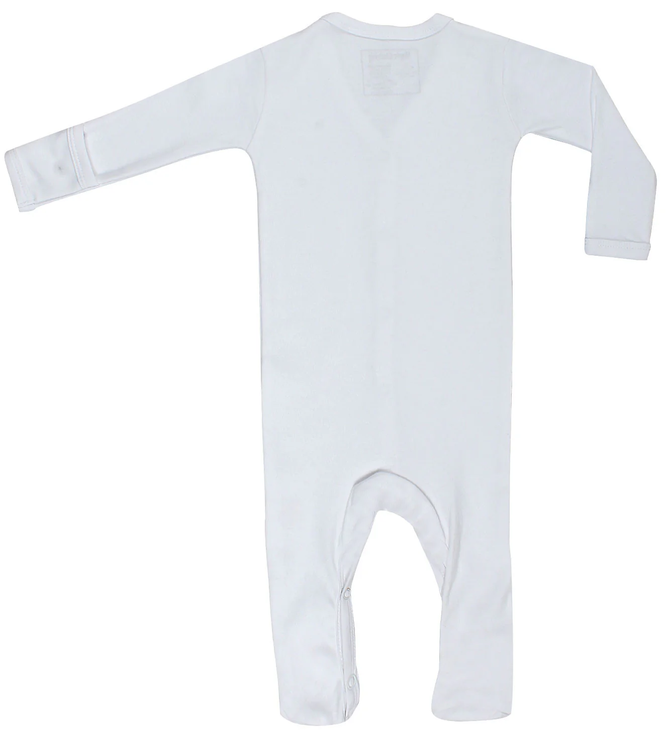 Organic Cotton Baby Long Sleeve Footie GOTS Certified (White) - Image 2