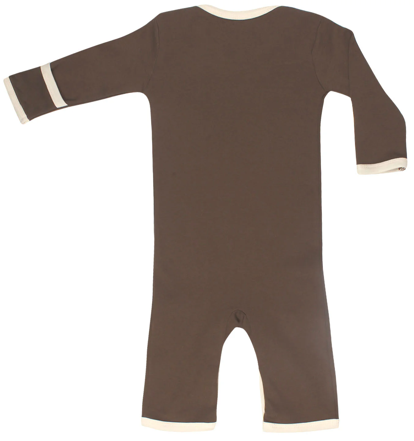 Organic Cotton Baby Long Sleeve Romper Jumpsuit GOTS Certified (Bark) - Image 2