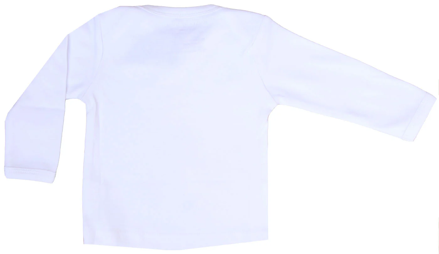 Organic Cotton Baby Long Sleeve T-Shirt GOTS Certified (White) - Image 2