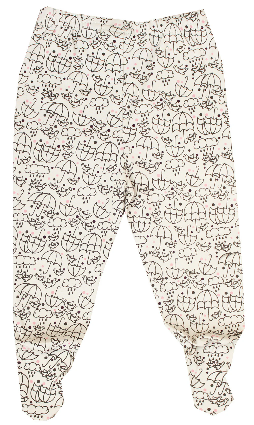 Organic Cotton Baby Pants Footed GOTS Certified Clothes (Stone) - Image 2