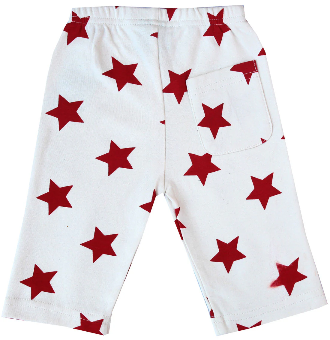 GOTS Certified Organic Cotton Clothing Baby Pants (White-Red) - Image 2