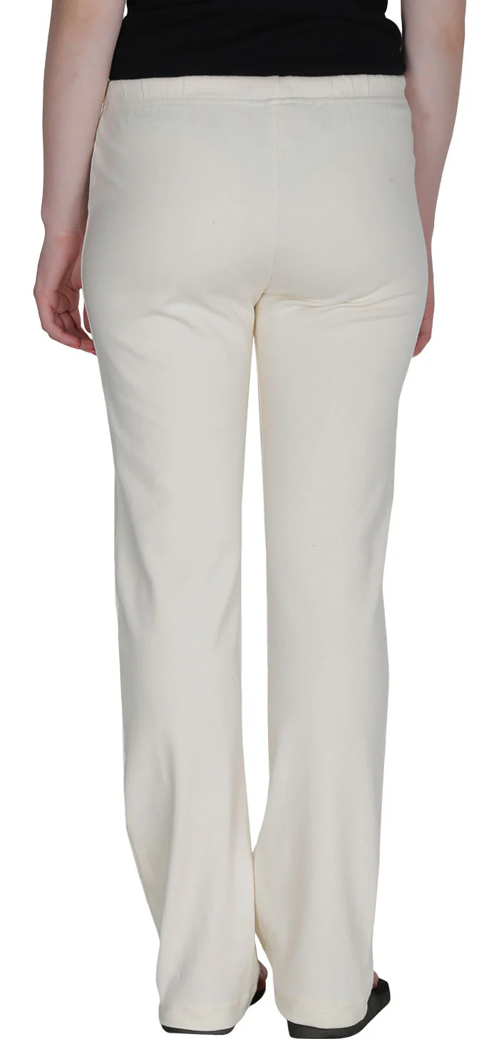 Womens Organic Cotton Pilates Pajama Yoga Pants GOTS Certified (Natural) - Image 3